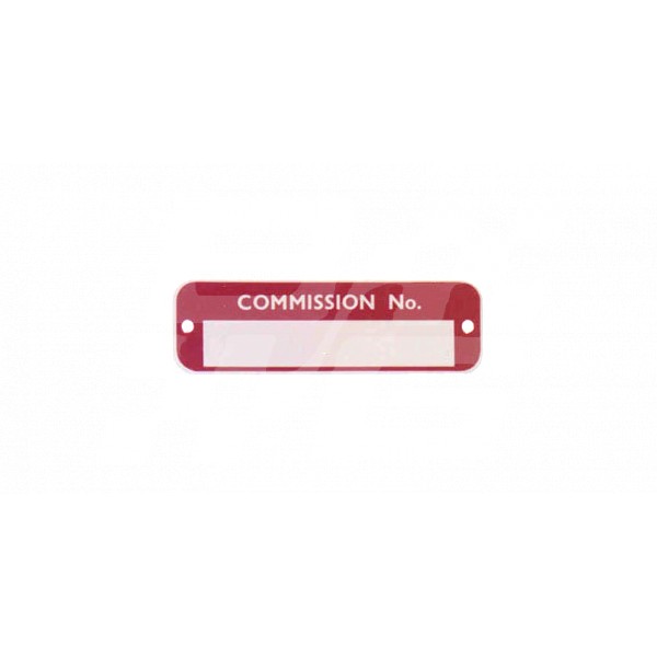 Image for COMMISSION NO PLATE